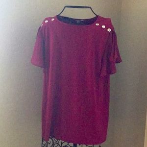 Burgundy crape blouse